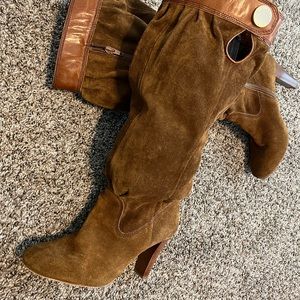 Michael Kors brown suede knee high boots